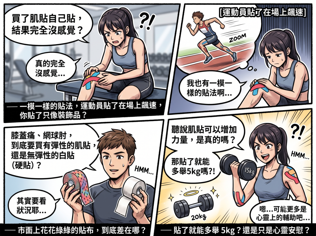 膝蓋痛自己貼肌貼沒效果的疑問漫畫