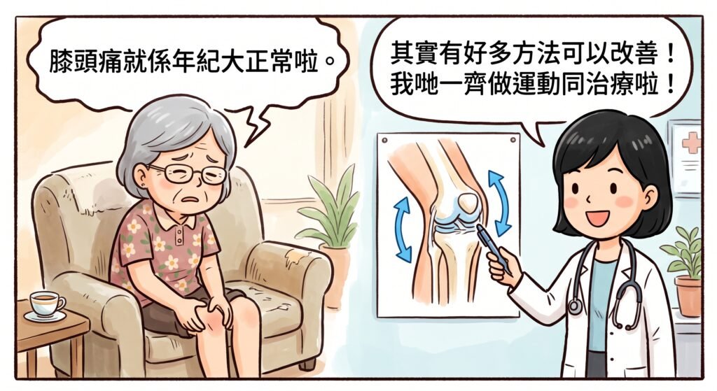 長者膝痛並非正常老化,早診斷與治療能改善情況,打破迷思